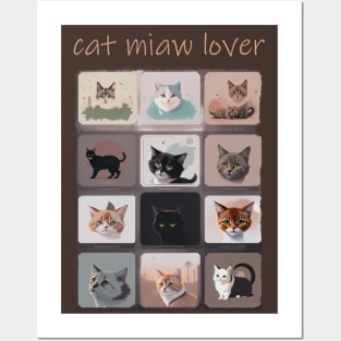 Cat miaw lover Posters and Art